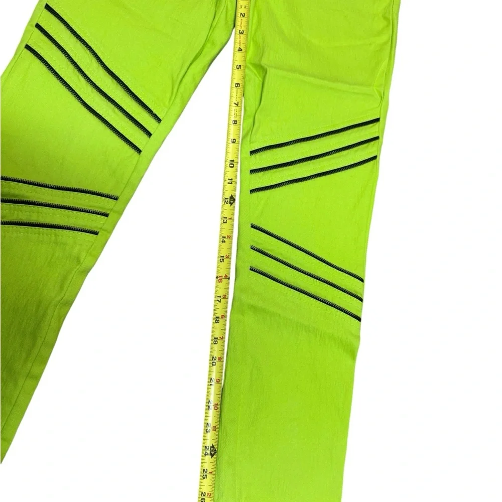 Diane Gilman Green Skinny Jeans Zipper Details Women’s 8 USED - Picture 4 of 9